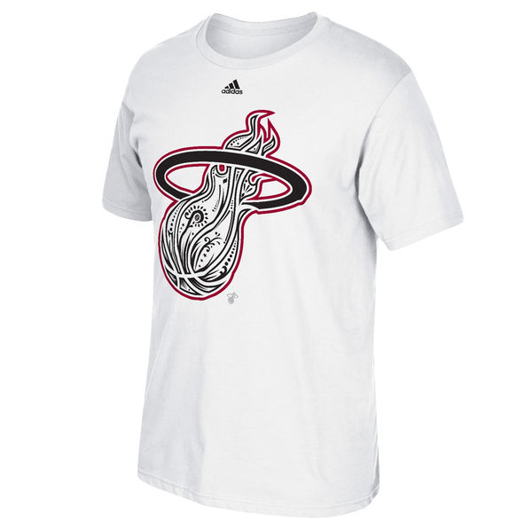 NBA Men Miami Heat adidas Noches Enebea Mask TShirt White->->Sports Accessory